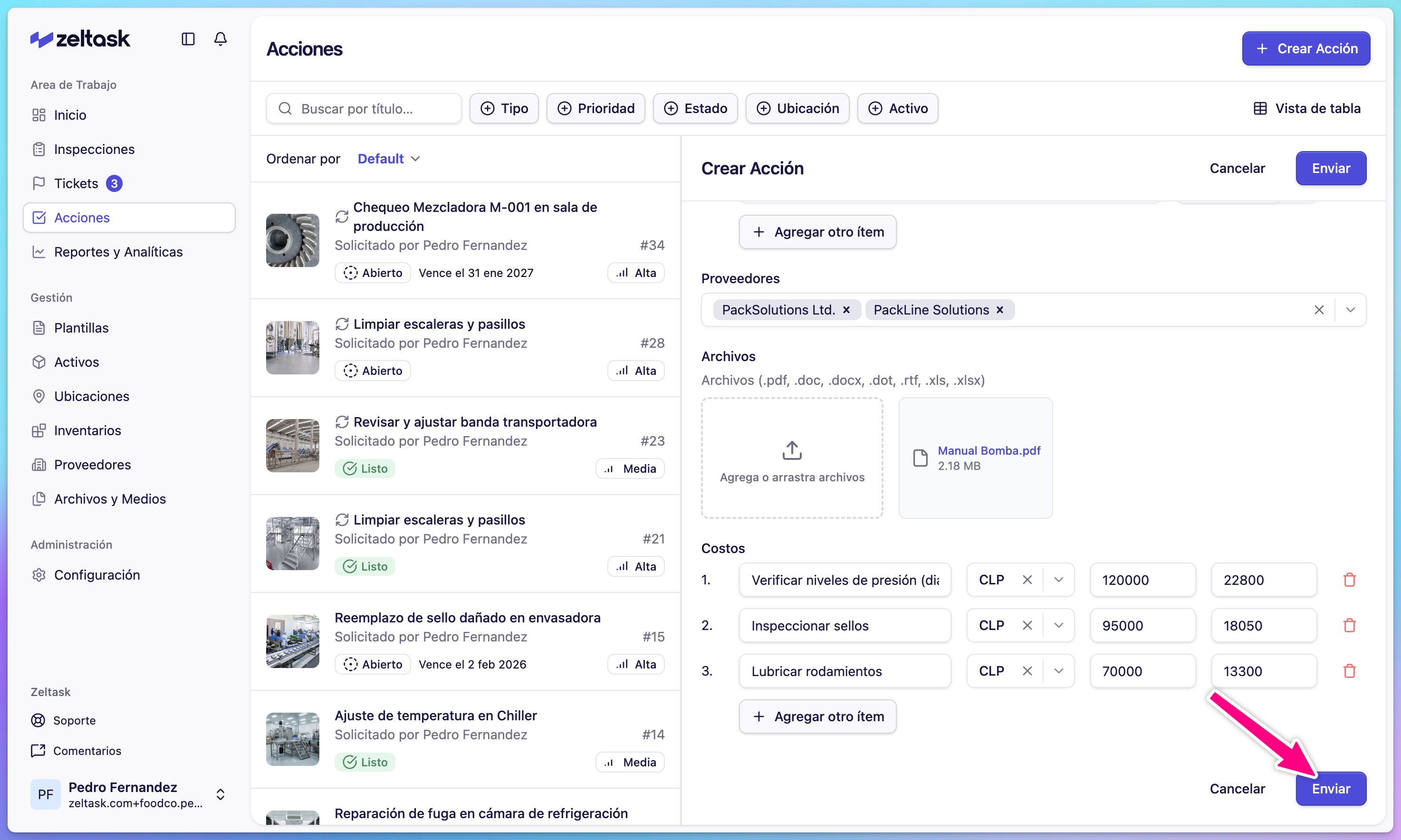 Completed form with Submit button highlighted